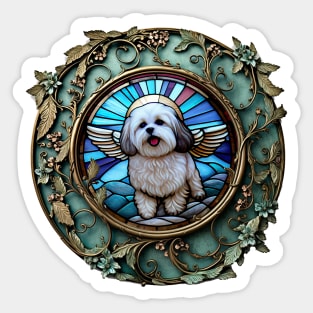 Maltese/Shih Tzu Mix Descending from Heaven To Bless Humanity Sticker